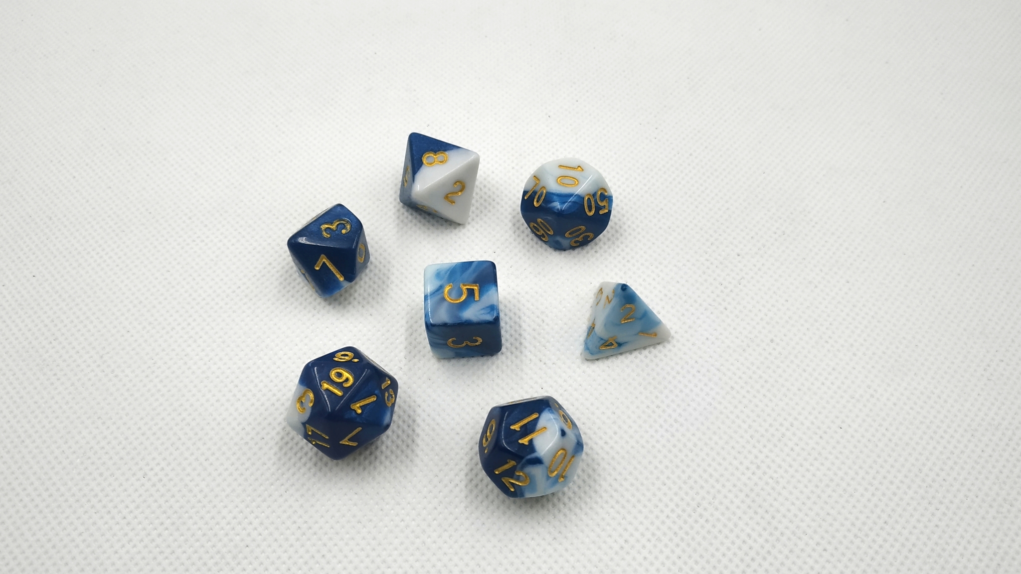 blue white dice